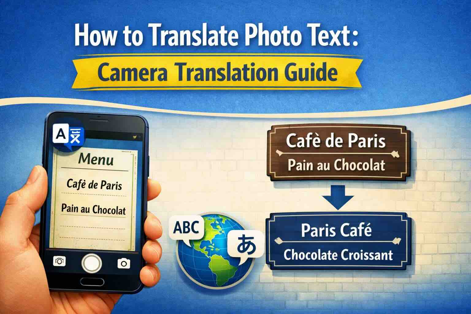 AI-powered image translator extracting and translating text from photos and pictures