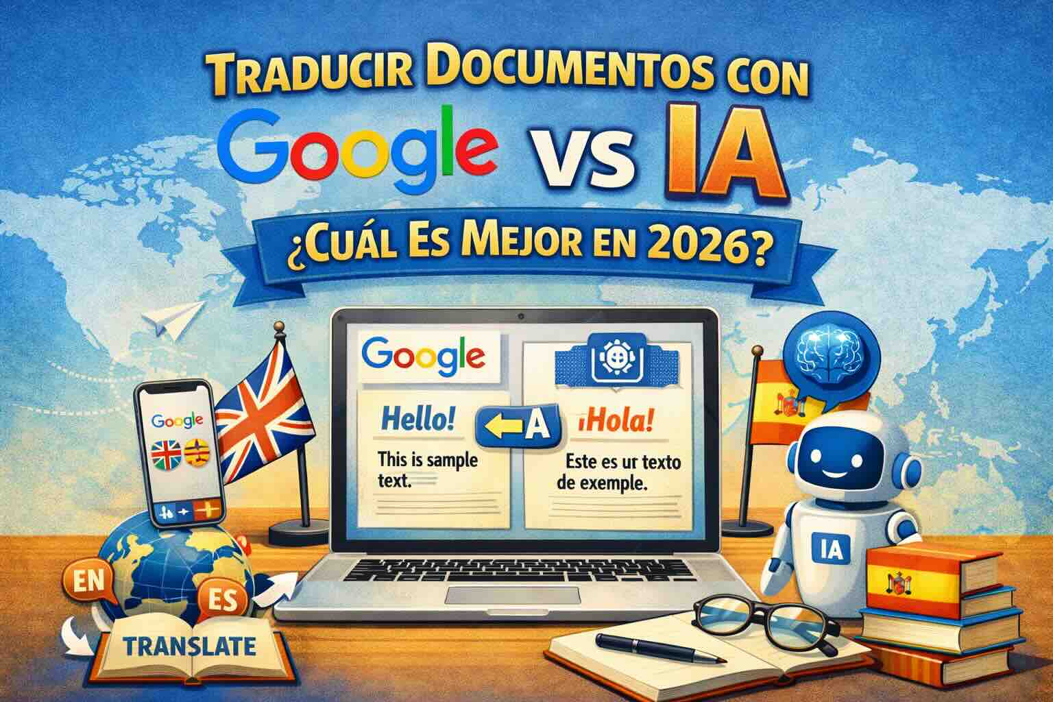Comparación entre Google Traductor e IA especializada para traducción de documentos