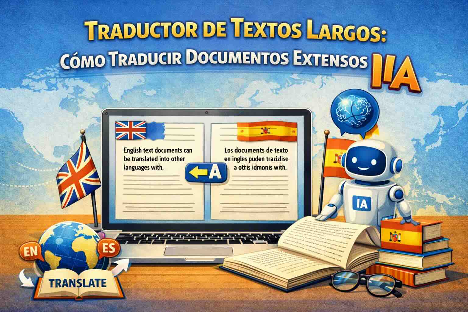 Traductor de textos largos y documentos extensos con inteligencia artificial