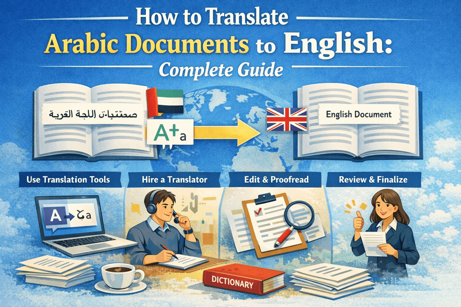 Arabic to English document translation with preserved formatting and RTL text support