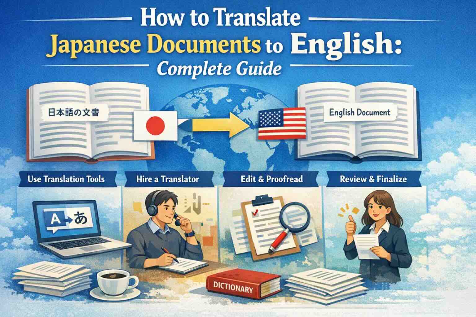Japanese to English document translation with OCR support for Kanji, Hiragana and Katakana scripts