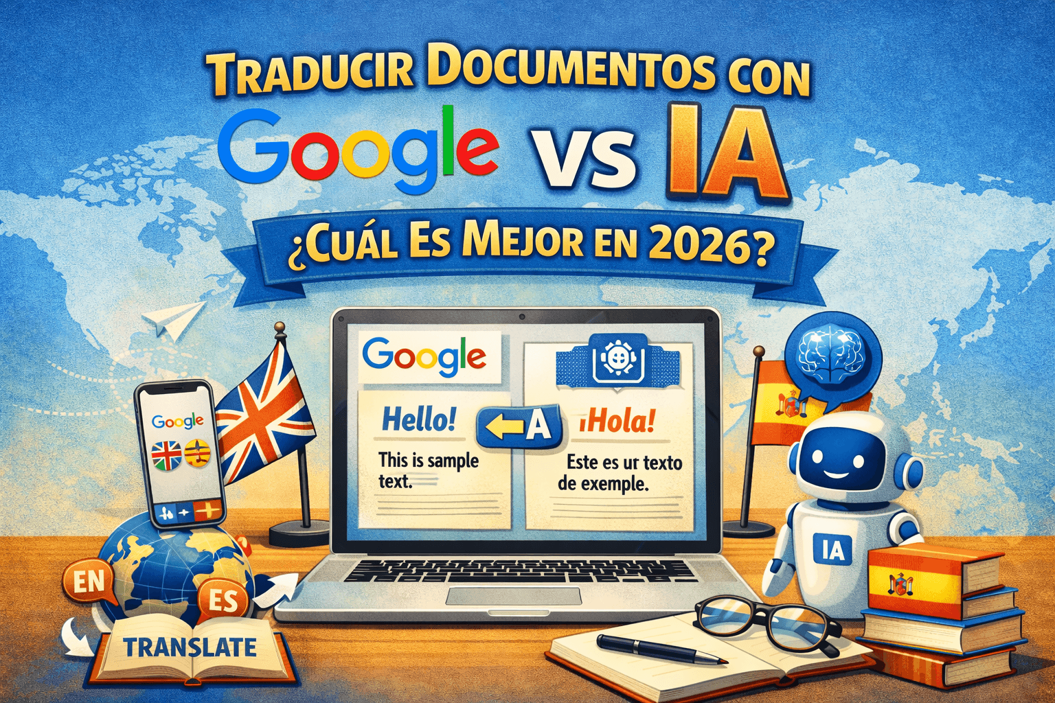 Comparación entre Google Traductor e IA especializada para traducción de documentos